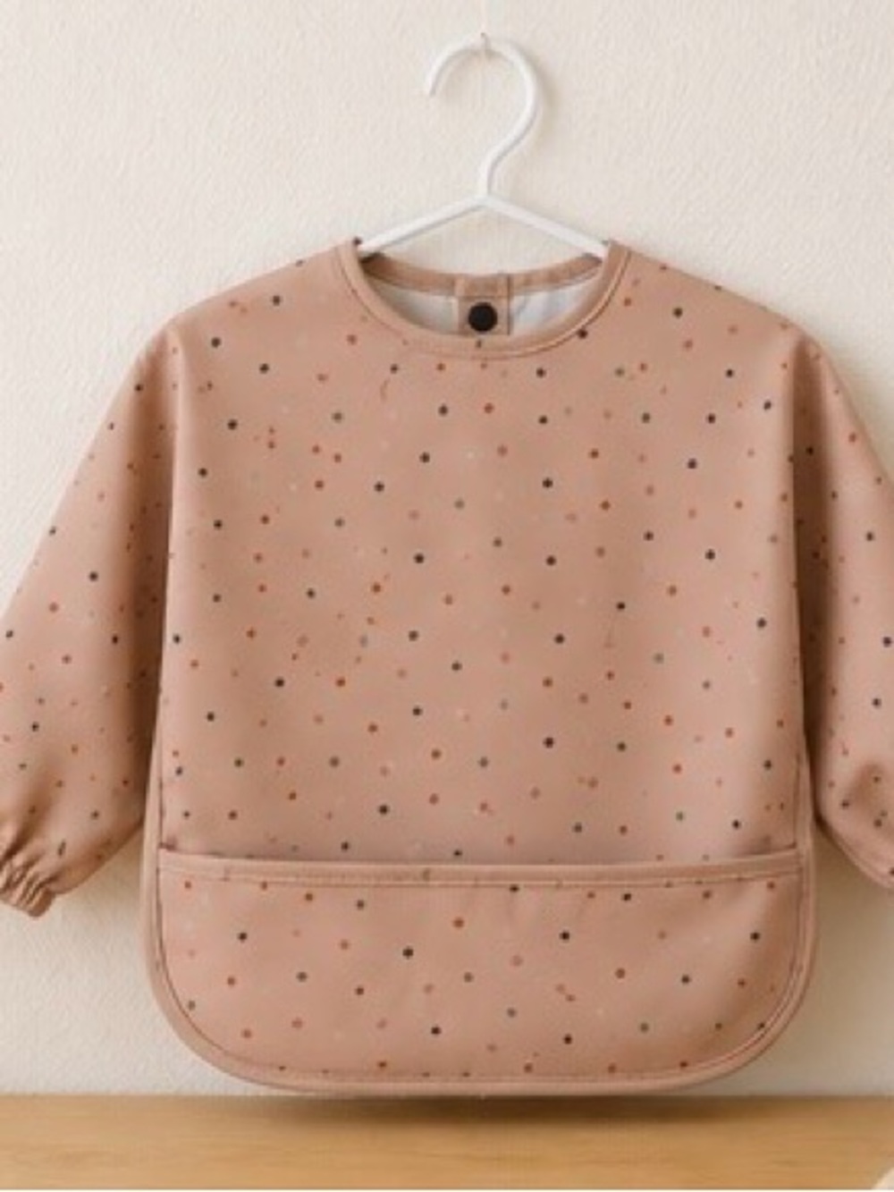 Kids Waterproof Smock Bib - Blush Polka Dot
